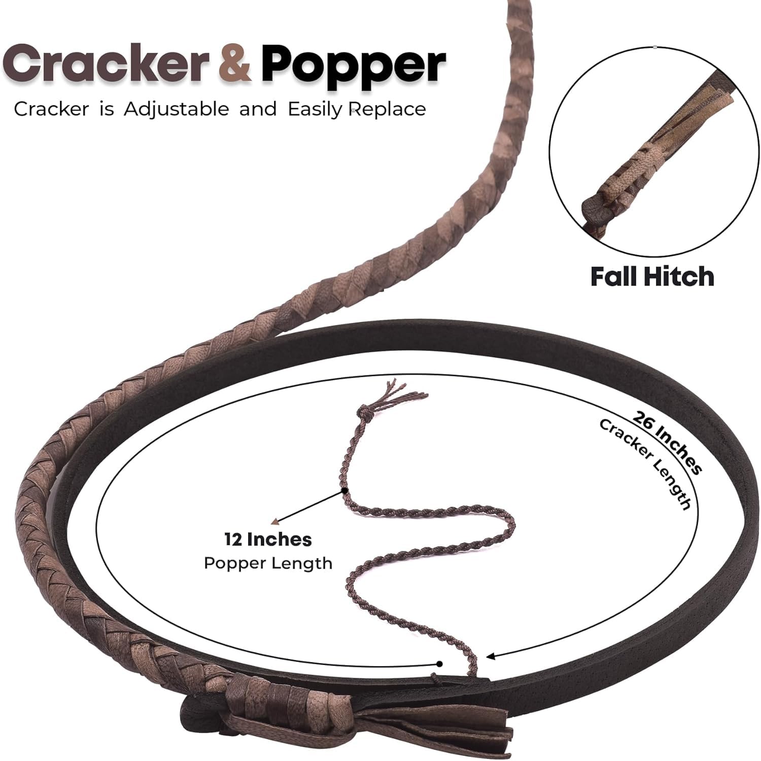 Horse Whip 7ft Australian Stock Whip | 9 Inch Wooden Handle